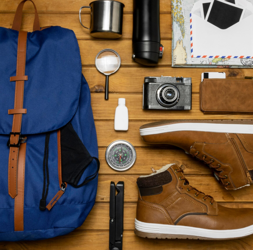Organizar los objetos que van en la mochila de viaje