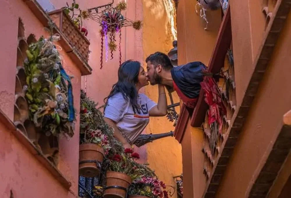 Callejón del beso, en Guanajuato.