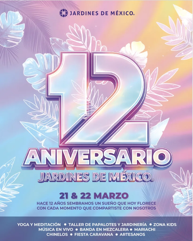 Celebra la llegada de la primavera en Jardines de México, el jardín floral más grande del país. Descubre actividades, espectáculos y experiencias para disfrutar un fin de semana lleno de naturaleza.