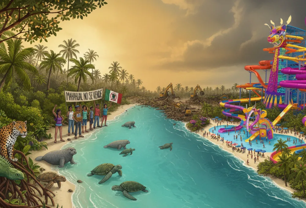 ¿Mexicanos al grito de... Mahahual? El paraíso del Caribe que se resiste a convertirse en parque privado