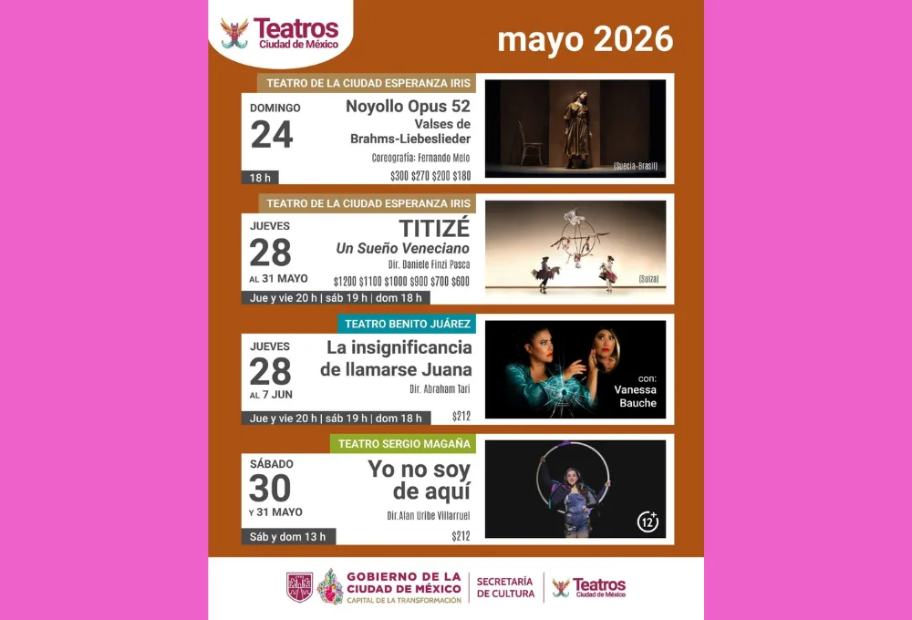 ¡La cartelera de mayo ya está aquí! 5 planazos culturales en la CDMX que no te puedes perder. Agenda