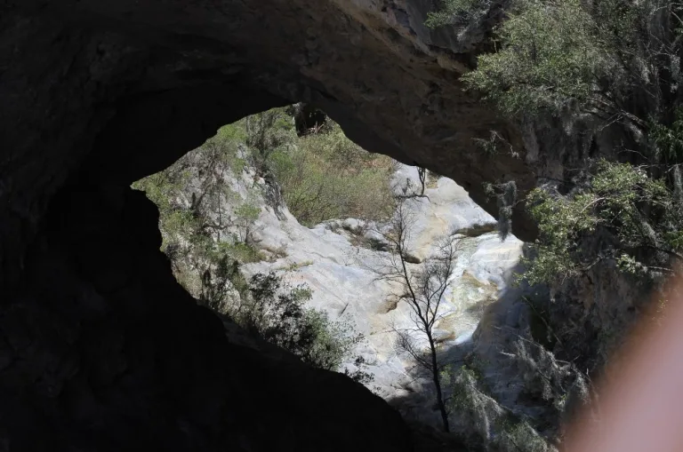 En la Huasteca Potosina, Puente de Dios emerge como una obra natural impresionante: una caverna abierta con pozas turquesa y cascadas que cobran vida en verano./Foto: Wikimedia Commons