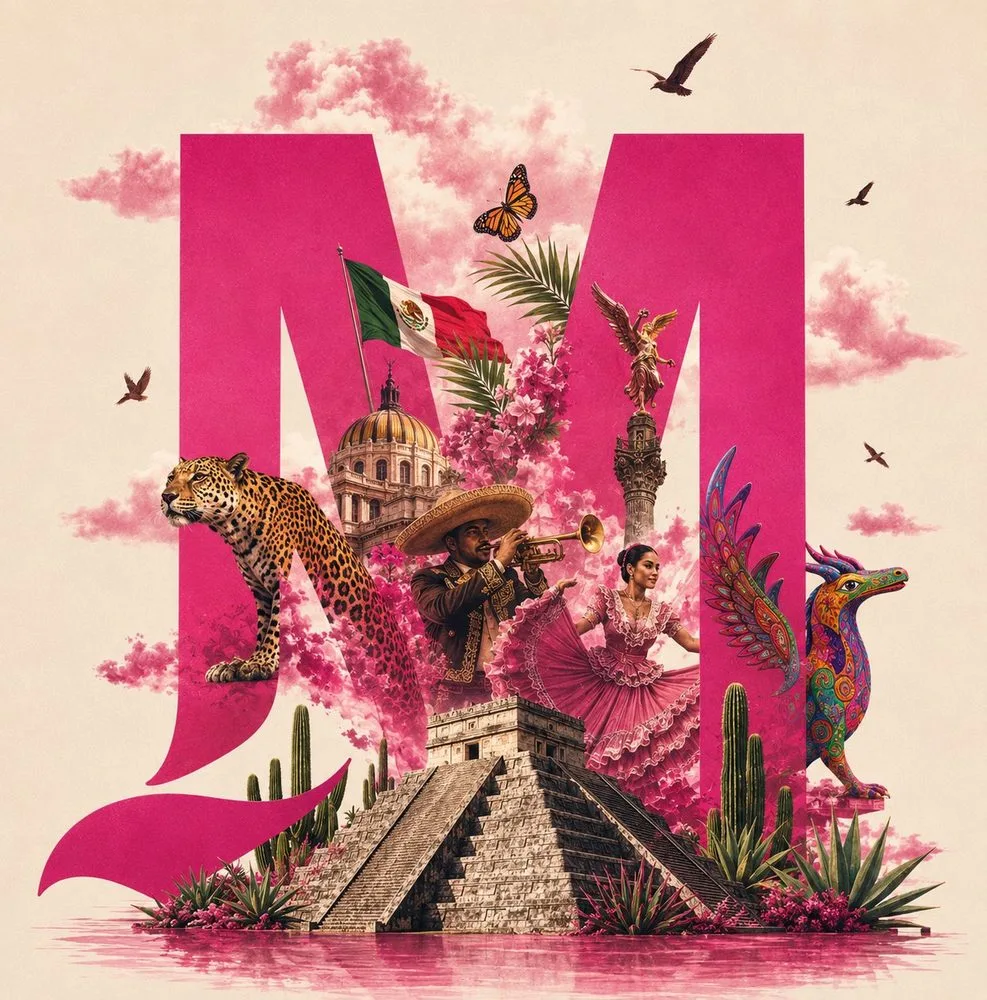 elementos mexicanos alebrijes jaguar mariachi bellas artes bandera vestido tequila cactus mariposa monarca aguila