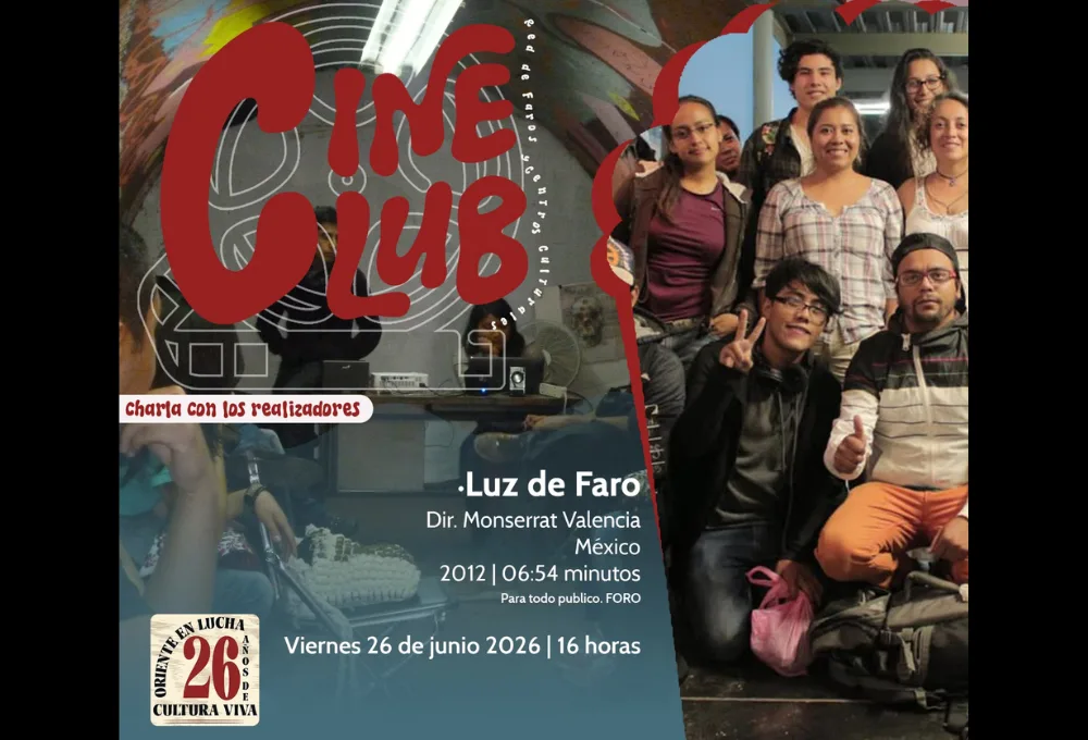 ¿Qué actividades gratuitas hay por el 26 aniversario de la FARO Oriente este junio y qué bandas tocarán en su concierto? Cine Club