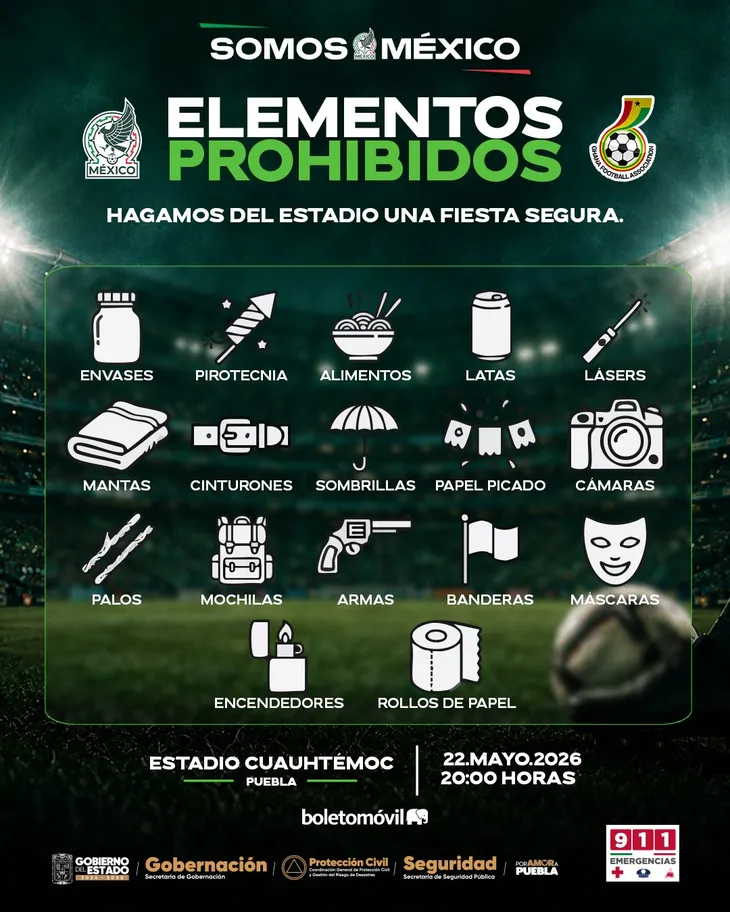 ¿Vas al Mundial 2026? Conoce qué objetos están permitidos y cuáles estarán prohibidos en los estadios y FIFA Fan Fest de México para evitar contratiempos durante los partidos.