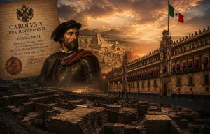 Antes de convertirse en la sede del Poder Ejecutivo, el Palacio Nacional fue construido sobre las antiguas Casas Nuevas de Moctezuma y formó parte de las propiedades concedidas a Hernán Cortés tras la Conquista./Foto:IA (Copilot)