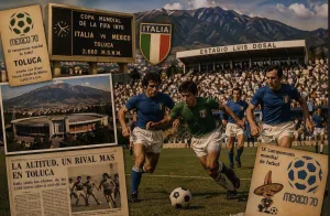 El entonces Estadio Luis Dosal fue uno de los escenarios donde la geografía mexicana influyó directamente en el desarrollo de la Copa Mundial de 1970, poniendo a prueba la resistencia de equipos como Italia./Foto:IA (Copilot)