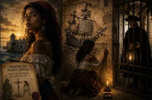 La leyenda de la Mulata de Córdoba narra la historia de una mujer acusada de brujería que, según la tradición popular, escapó del Castillo de San Juan de Ulúa a bordo de un barco dibujado en la pared de su celda./Foto:IA