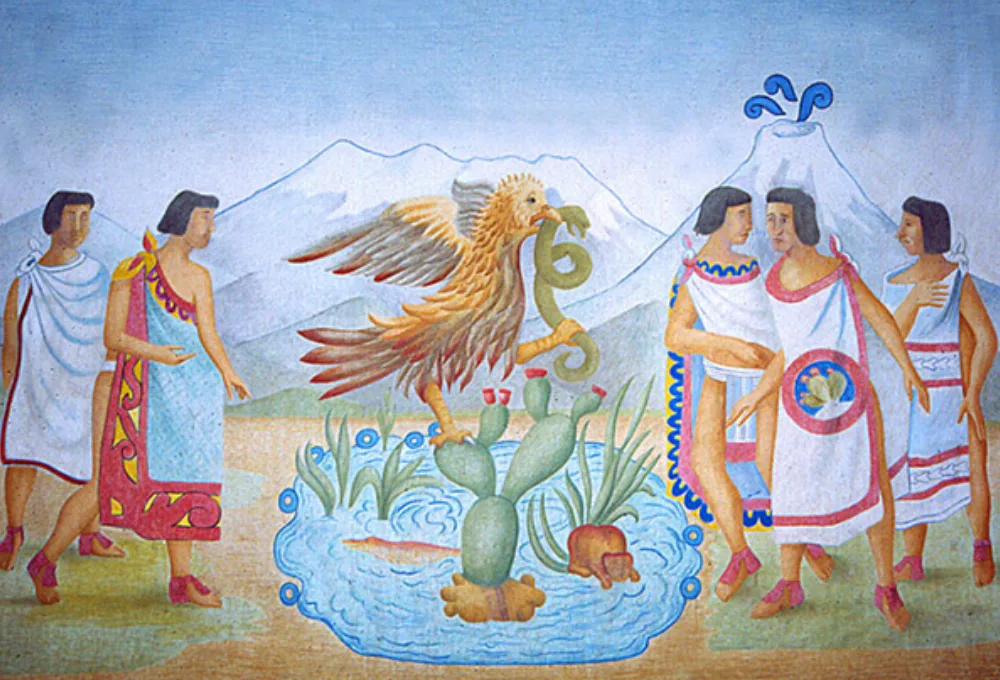 la señal del águila devorando a la serpiente