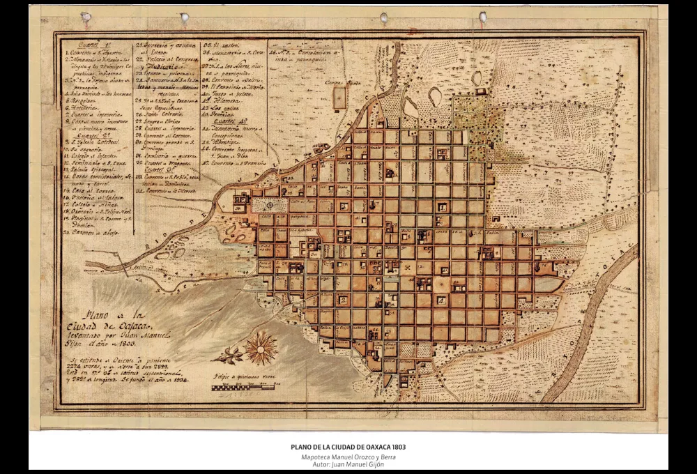 Plano de la ciudad de Oaxaca, en 1803.