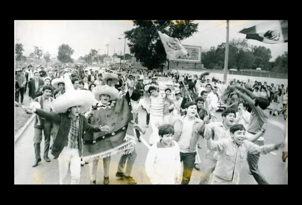Festejos por Mundial México 1970.