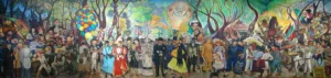 Una frase escrita en un pequeño pergamino bastó para convertir uno de los murales más célebres de Diego Rivera en el centro de una intensa polémica./Wikimedia Commons