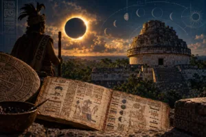 Siglos antes de los telescopios y las computadoras, los especialistas mayas observaron el movimiento de la Luna, registraron ciclos y desarrollaron tablas que les permitían anticipar periodos en los que podían producirse eclipses./Foto: IA