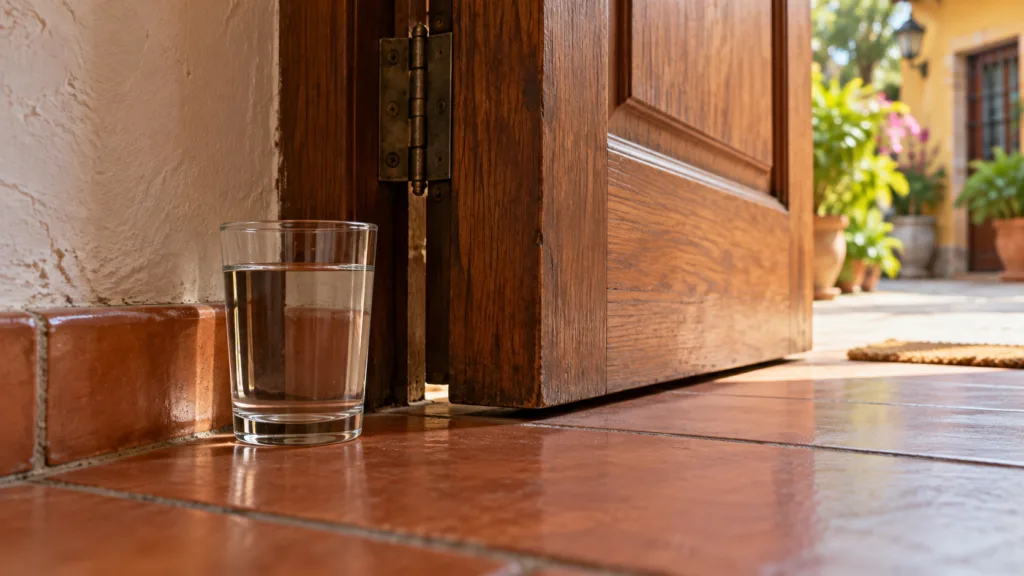 Descubre qué significa poner un vaso con agua detrás de la puerta, cuál es el origen de este popular ritual, qué simboliza dentro de distintas creencias y qué dice realmente sobre las llamadas energías negativas.