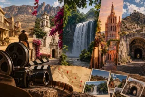 De los pueblos western de Durango a las cascadas de Veracruz y las antiguas calles de Tlayacapan, México ha prestado sus paisajes al cine para convertirse, frente a la cámara, en escenarios de historias inolvidables./Foto: IA