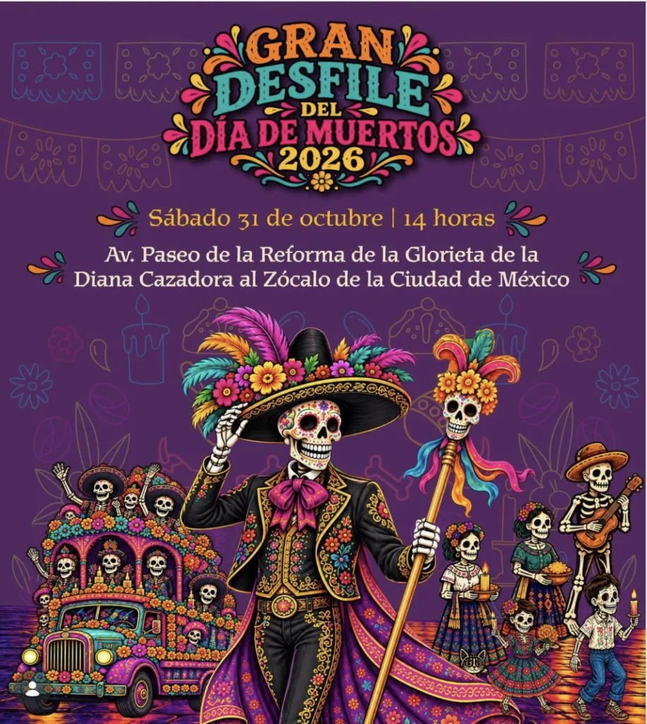 Conoce cuándo será el Desfile de Día de Muertos 2026 en CDMX, a qué hora comienza, su ruta oficial y qué actividades podrás disfrutar.