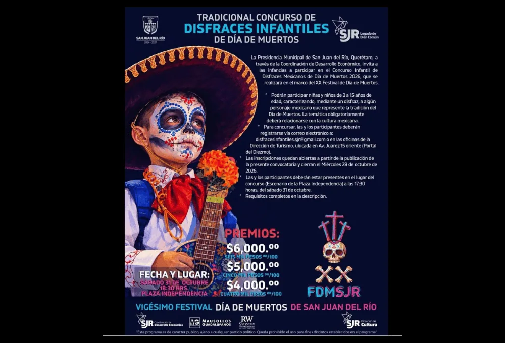 Festival de Día de Muertos en San Juan del Río 2026. Concurso infantil.